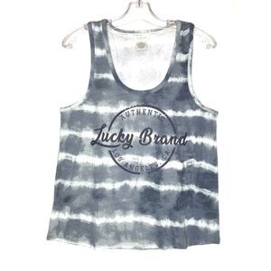 Lucky Brand Striped Tank Top Blue - Women Size L Large